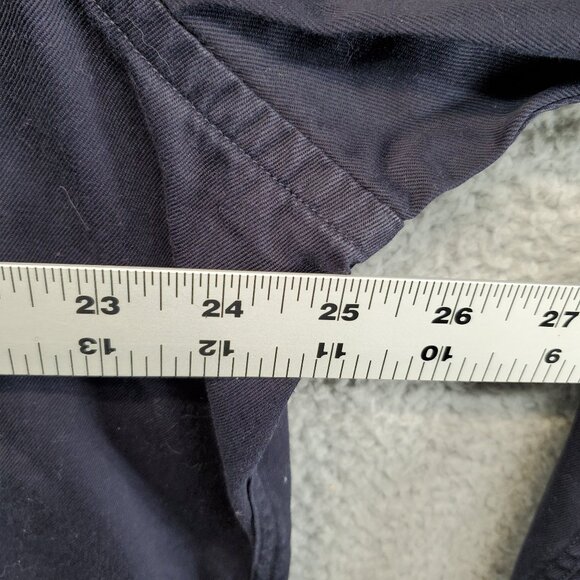 Lands End Mens Long Sleeve Button Up Size XL 17-17 1/2 Blue Denim Shirt Pocket - Picture 3 of 7